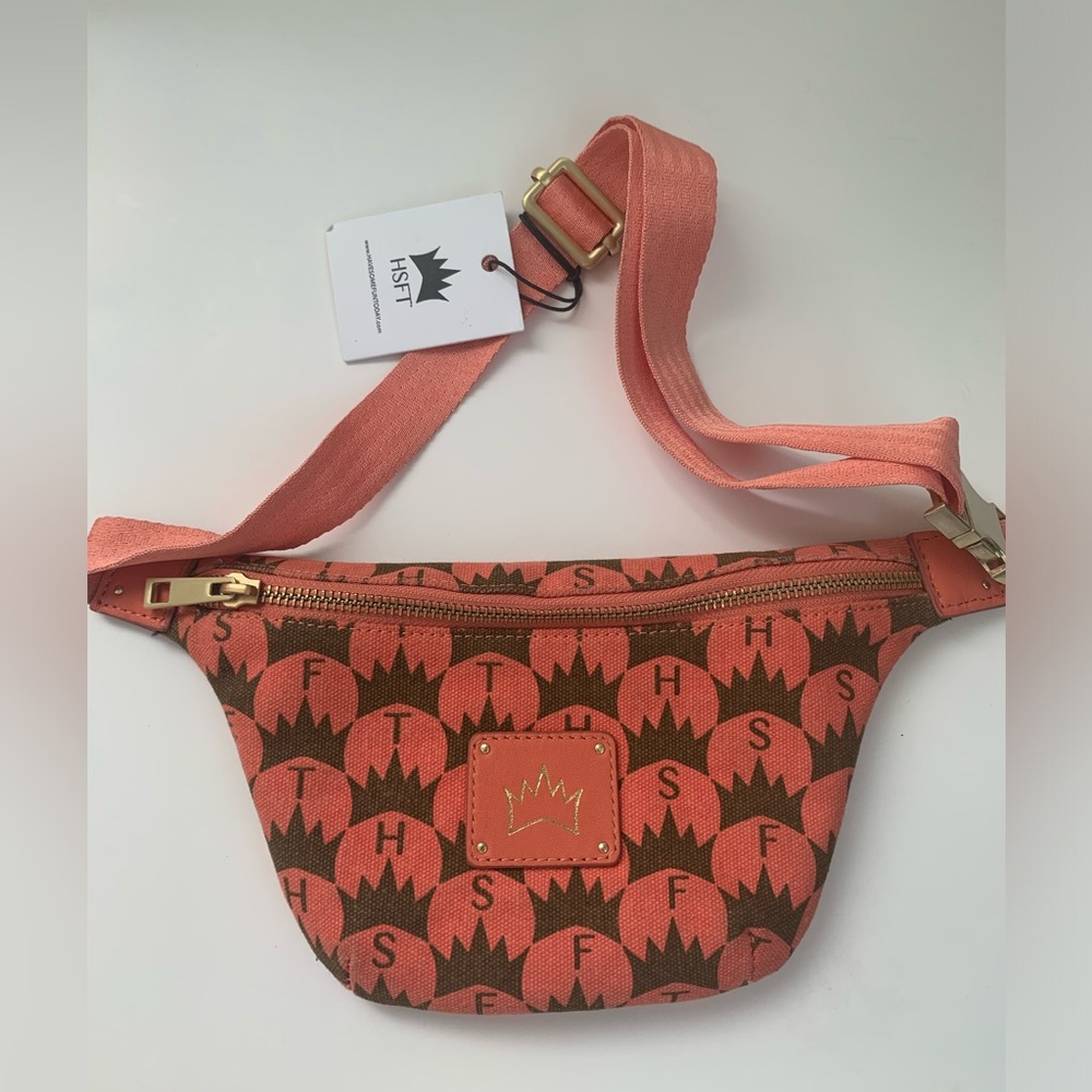 NWT HSFT Pink and Brown Belt Bag